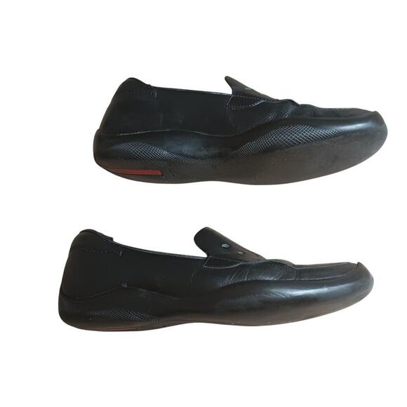 Archive 2000s Prada Sport Black Leather Loafers Shoes Size 39 Vintage Mens 6 W 8 - Picture 10 of 16